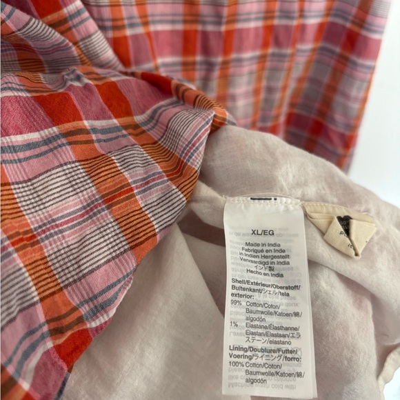 Madewell Plaid Ruffle XL Hero Plaid Popover dress w ruffle sleeve cotton blend - Picture 10 of 11